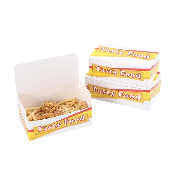 Customized Wholesale Size Disposable Take Away Fried Chicken Cardboard Containers Food Packaging Paper Boxes