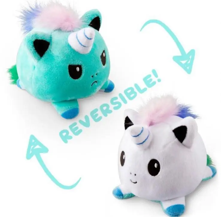 Wholesale top selling cute creative stuffed reversible double expression animal vegetable cloud octopus unicorn plush toy