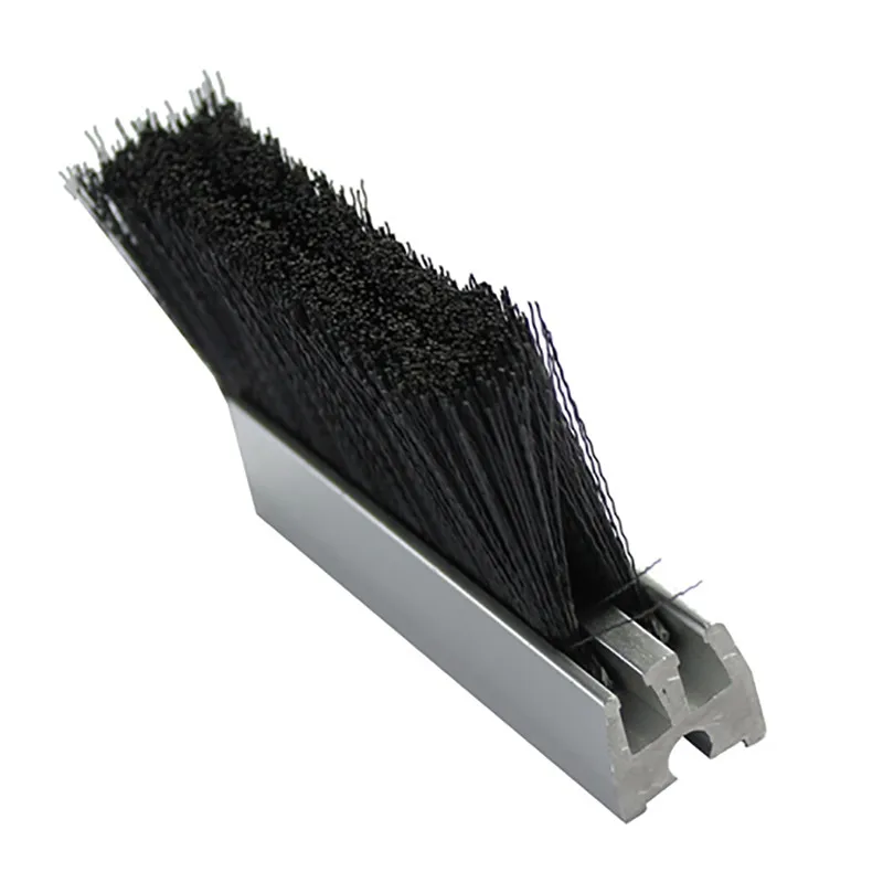 Custom door sealing furniture dust removal black PP nylon bristle brush