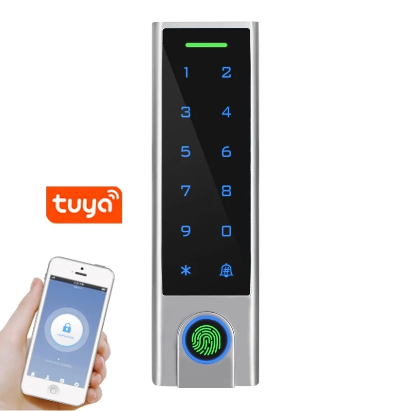 Заводской OEM Ip66 тонкая Водонепроницаемая смарт-Биометрическая Карта Tuya с Rfid-картой и сенсорной клавиатурой управлением доступом дверным звонком