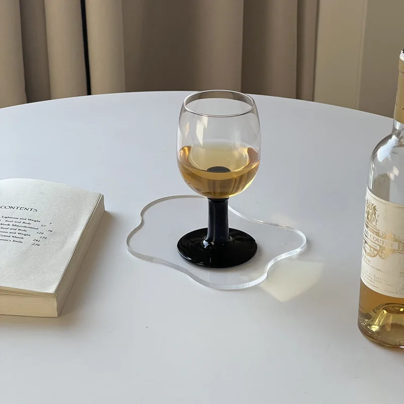 ins middle-aged short-footed goblet home retro red wine glass black sweet wine drink water glass drink cup