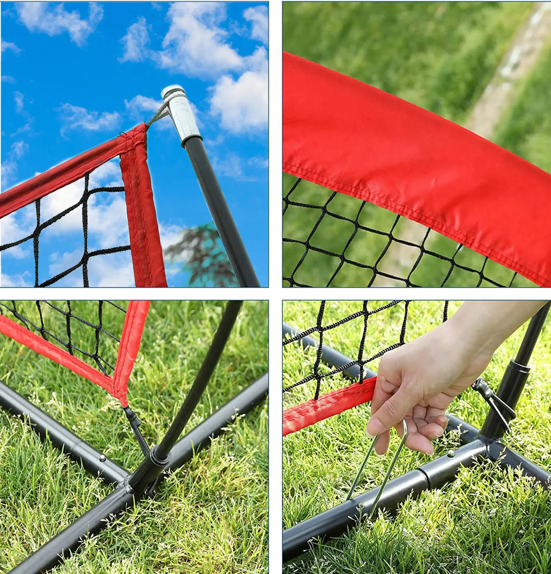 Baseball and Softball Practice Net 7x7ft Portable Hitting Pitching Batting Training Net