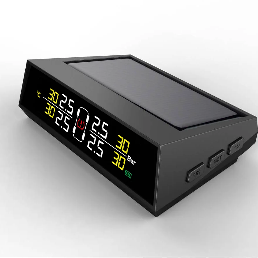 Solar TPMS for cars  Internal and external Tire Pressure Monitoring System and temperature in real time