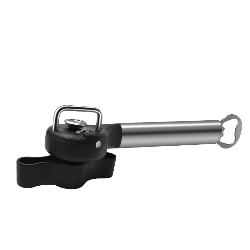 Safe Cut Design Can Opener Smooth Edge Stainless Steel Manual Cutting Can Opener with Beer Bottle Opener