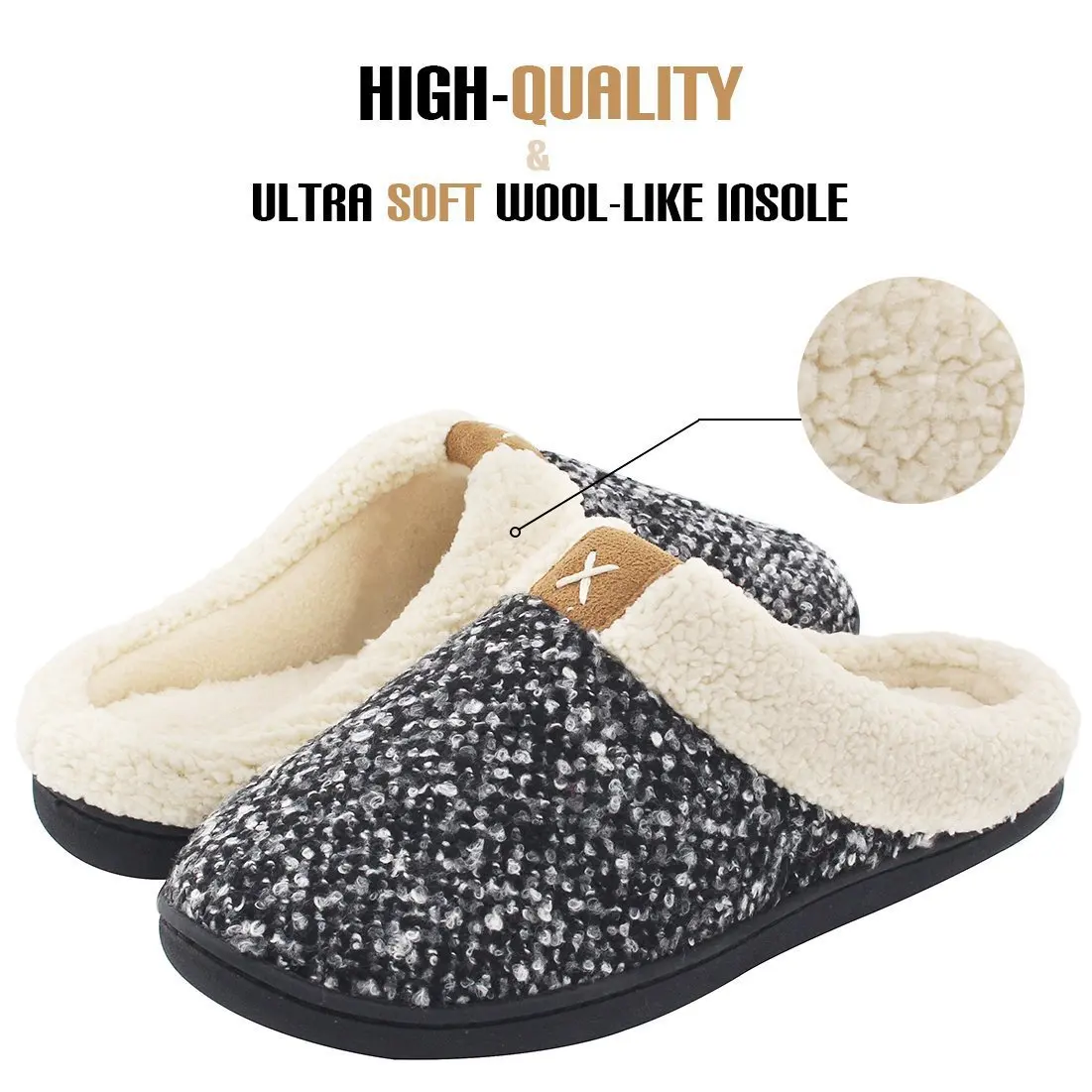 Factory OEM ODM  Slippers Knit Fuzzy Washable Slippers With Soft Plush Slip On Scuff House Bedroom Slipper Gift For Ladies