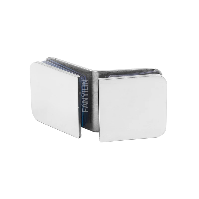 304 Stainless Steel Stamping Glass Door Clamps Shower Cabin Glass Accessories 135 Degree Glass Clip Bracket