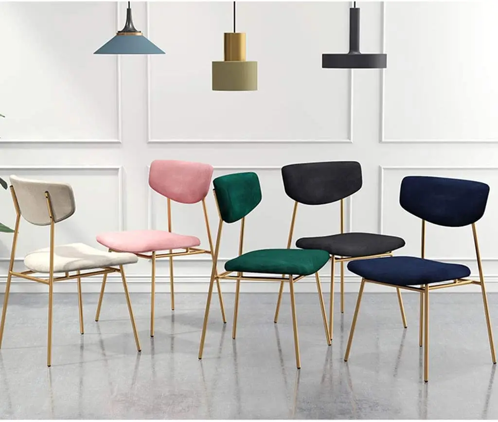 Luxury Nordic Velvet Customized Dining Room Restaurant Furniture Stainless Steel Dining Chair Home Furniture Modern