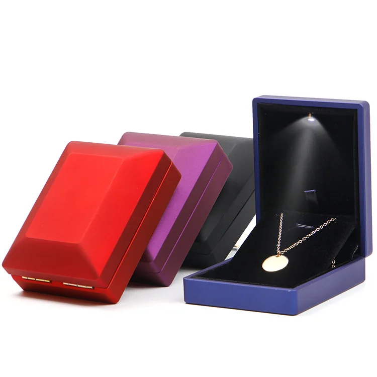 2021 new design led light jewelry packaging box Necklace With Blue Light Ring Bracelet Packaging Box Jewelry