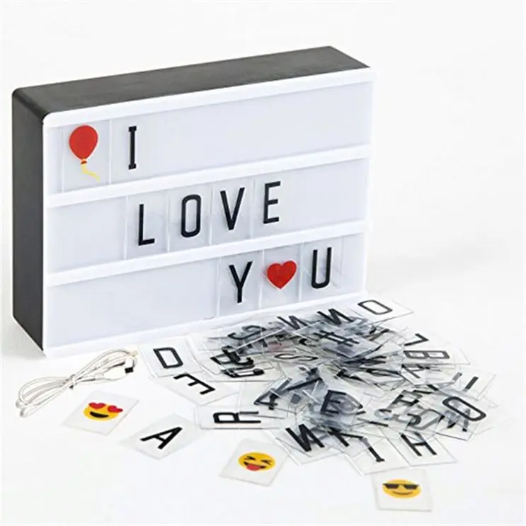 A4 Size Battery Power Color Changing Cinema Led Box Cinematic Letter Light Box A4 With Letters