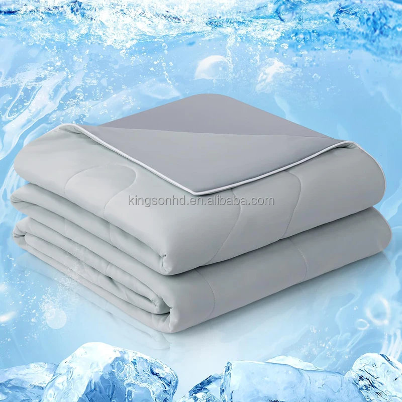 Cooling Comforter Cold Touch Fabric Absorbs Body Heat Double-Sided Cool Design Soft Fluffy Cooling Blanket