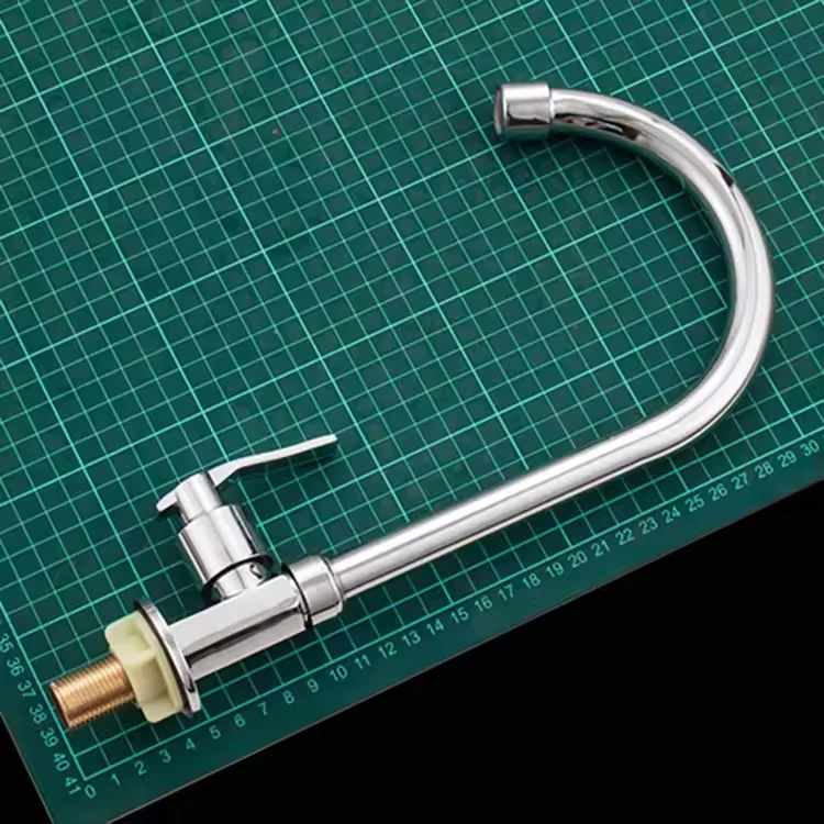 Modern Single Handle Cold Water Chrome Deck Mounted Kitchen Sink Tap Cheap Price Zinc Alloy Faucet Ceramic Valve Side Spray Type