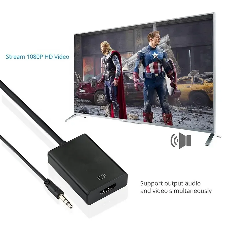 Переходный кабель 15 Pin VGA Male To HDTV Full HD 1080P адаптер с аудио и Micro