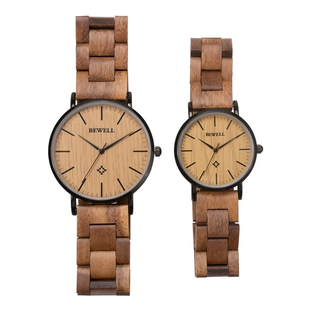 2023 Alibaba Top Seller Bewell Wooden Watches for Men and Women Sustainable Wood Watch Men Custom Logo Watches Men Women Wrist