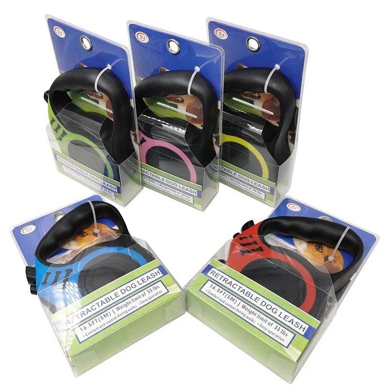 Wholesale Bone Print Automatic Polyester Retractable Dog Leash