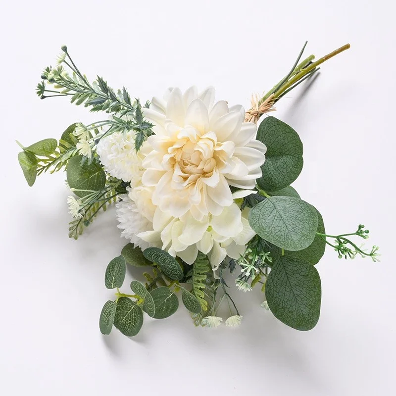 2023 boho Silk cheap fake artificial flower bouquet rose flowers bulk for bride bouquet wedding decorations