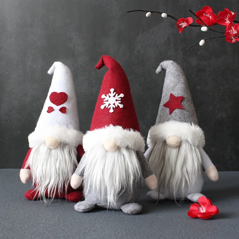 Christmas Decor Hat Faceless Doll Dwarf Santa Claus Plush Toys for Festival Ornaments Decoration Xmas Tree Hanging Accessories