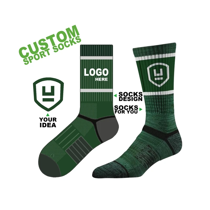 Custom Design Logo Sport Unisex Socks Custom Made Your Own Logo Athletic Socks