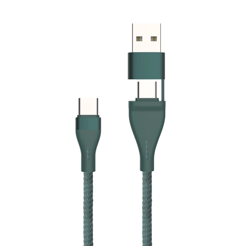 Wholesale SA80-2-c grey color 3A 1m  PD quick charger 2in1type c cable  USB charging cable portable  date cable