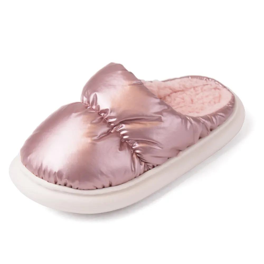 Simple Style New Waterproof Warm Outdoor Wear Comfortable Winter Cotton Slippers Ladies Household Non-slip Plush Slippers