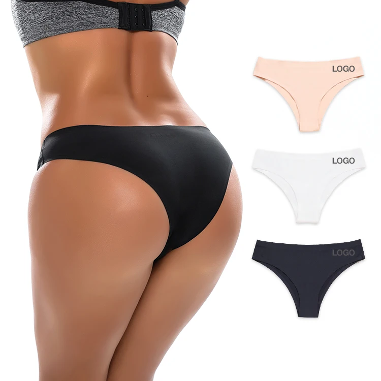 YIYUN 2023 Woman Ice Silk Panty Solid Low-waist Seamless Laser Cut Underwear One Piece Traceless Panties for Women Adults Thongs