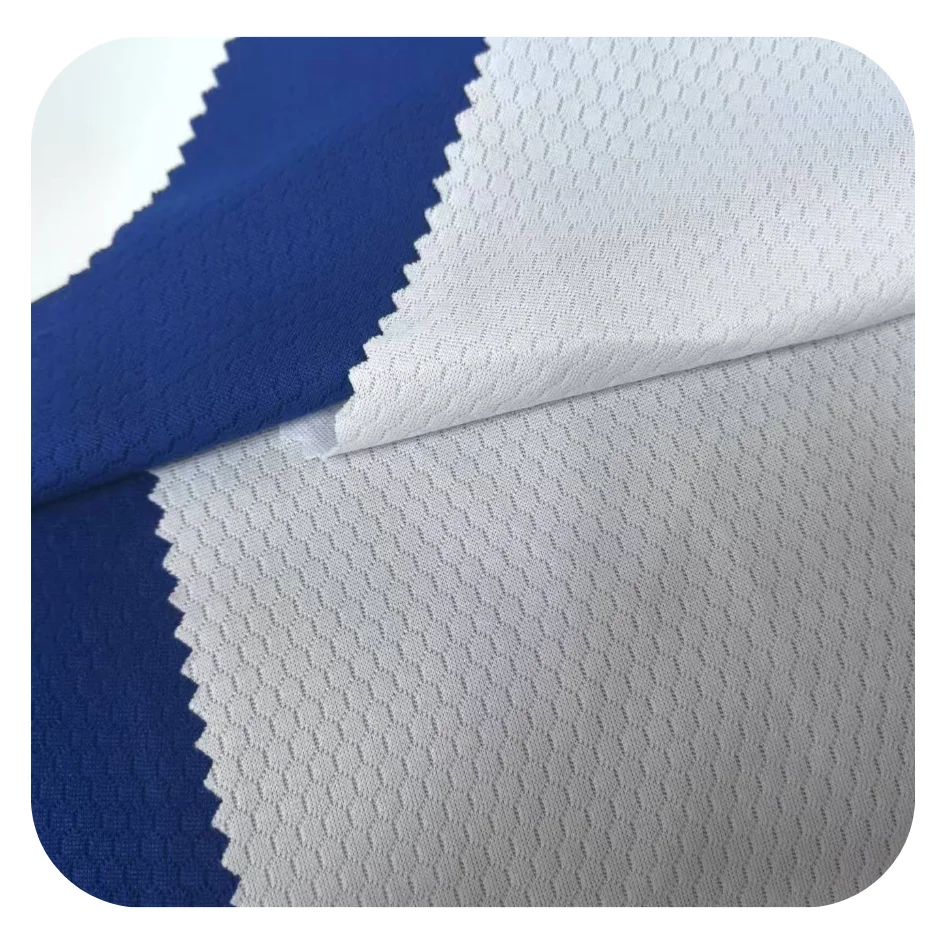 MY Knit Polyester Soccer Mesh Fabric Wicking Fabric Quick-Dry  Jacquard Knitting  Fabric  for Sportswear and T-shirts