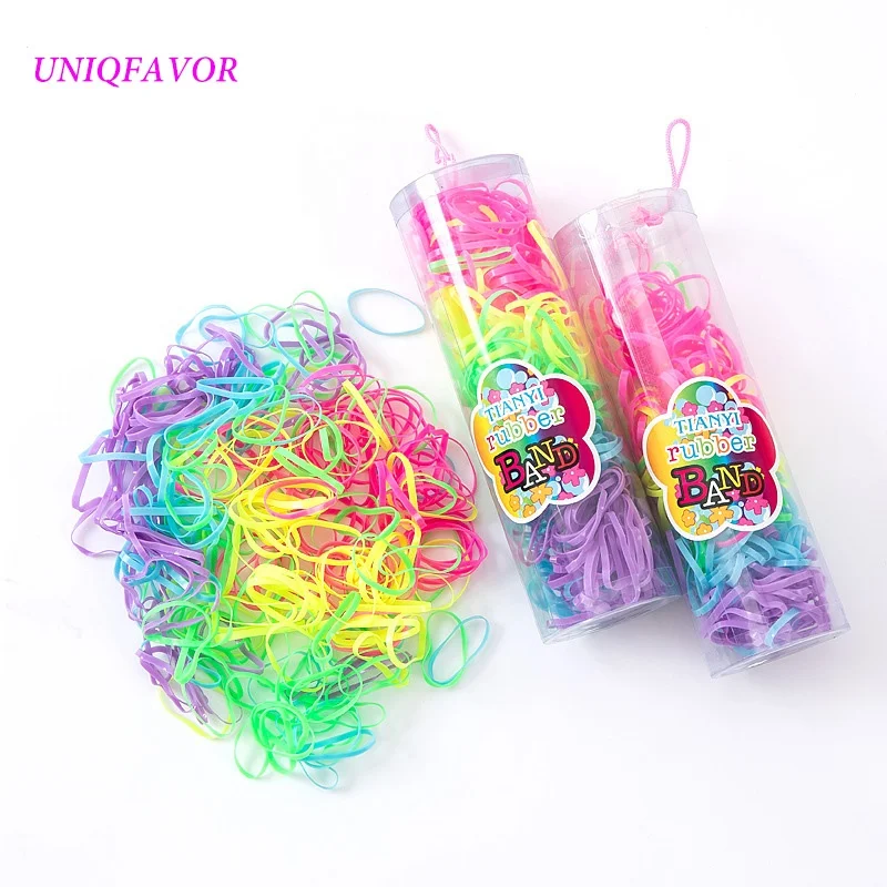 Promotion Hair Gift Cartoon Rainbow Hair Bands No Crease No Damage Strong Elastic Hair Ties Disposable Rubber band