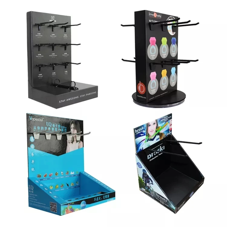 Pop Custom Cardboard Counter Display Stands Shop Design Paper Makeup Display Case/Rack/Shelves