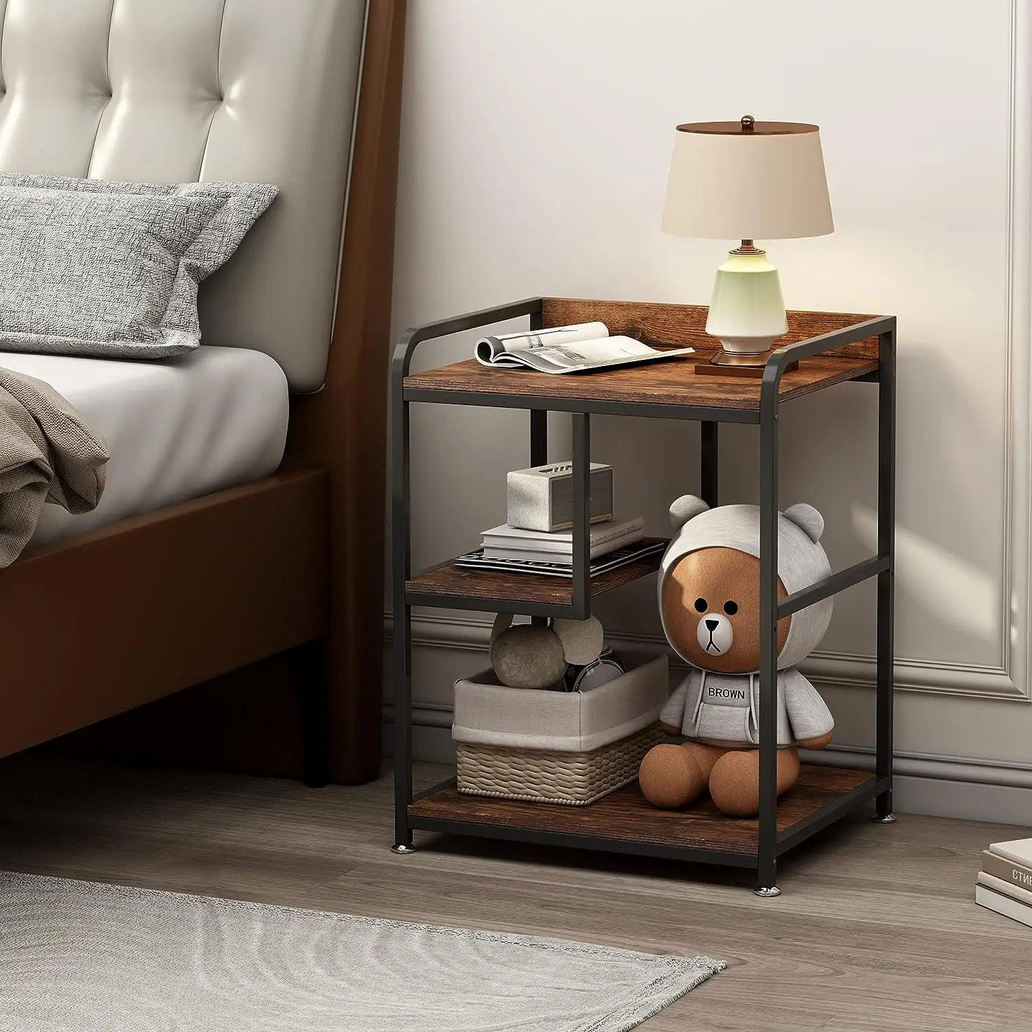 22 x 18 Inch Large Printer Stand Mobile Printer Table with Wheels for Home Office Storage and Organization