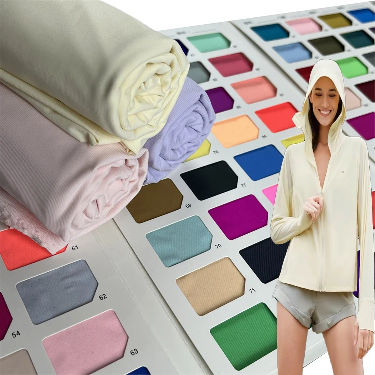 UPF 50+  Cool max 75 nylon 25 spandex breathable knitted sun protection clothing fabric for legging yoga sports wear