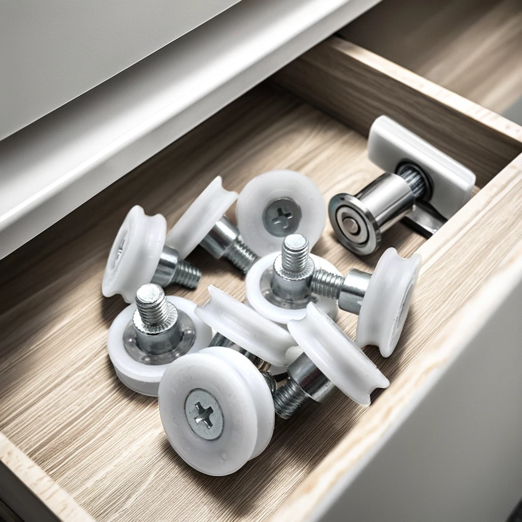 POM Drawer Slide Roller Replacement Small Pulley Plastic for Cabinet Sliding Door Filing Cabinet Cash Register Dresser Drawer