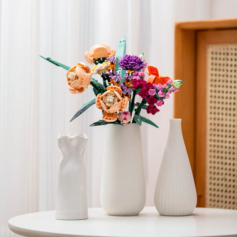 Lego Flower Vase Minimalist Modern Design For Home Decor white Ceramic Table Premium Quality Luxury Vases