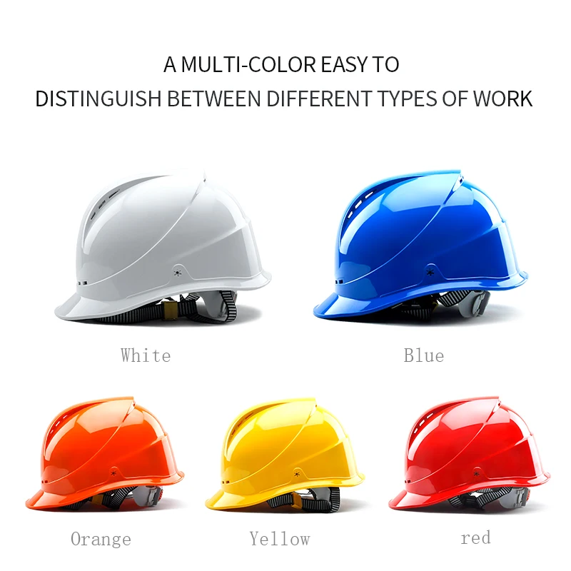 2022 High Quality ABS MSA Worker Custom Logo Safety Helmet Construction Colorful Breathable Hard Hat for Sale in Bulk