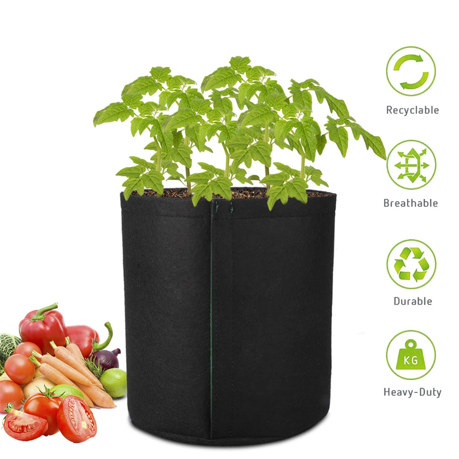 DD015 Garden Transplant Seedling Bags Durable Seed Growing Bucket Felt Potato Grow Vegetables Planting Bag