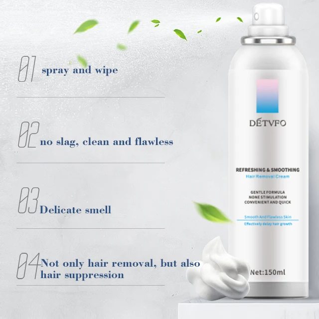 Stop Hair Growth Hair Inhibitor Remover Foam Depilatory Cream Men Women Body Permanent Hair Removal Spray for Men