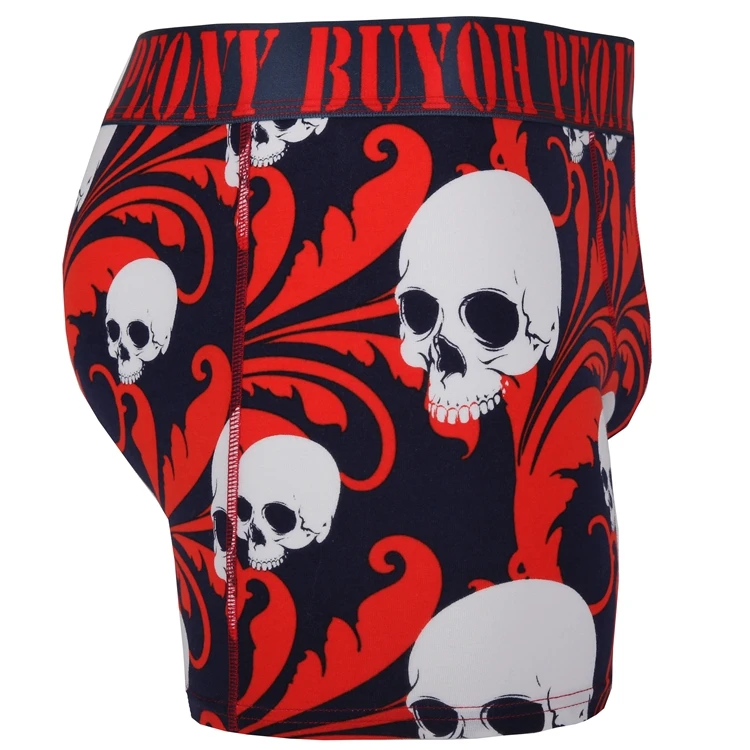 
Skull Pattern Elastic Slim Organic Cotton Custom Man Underwear Suppliers 