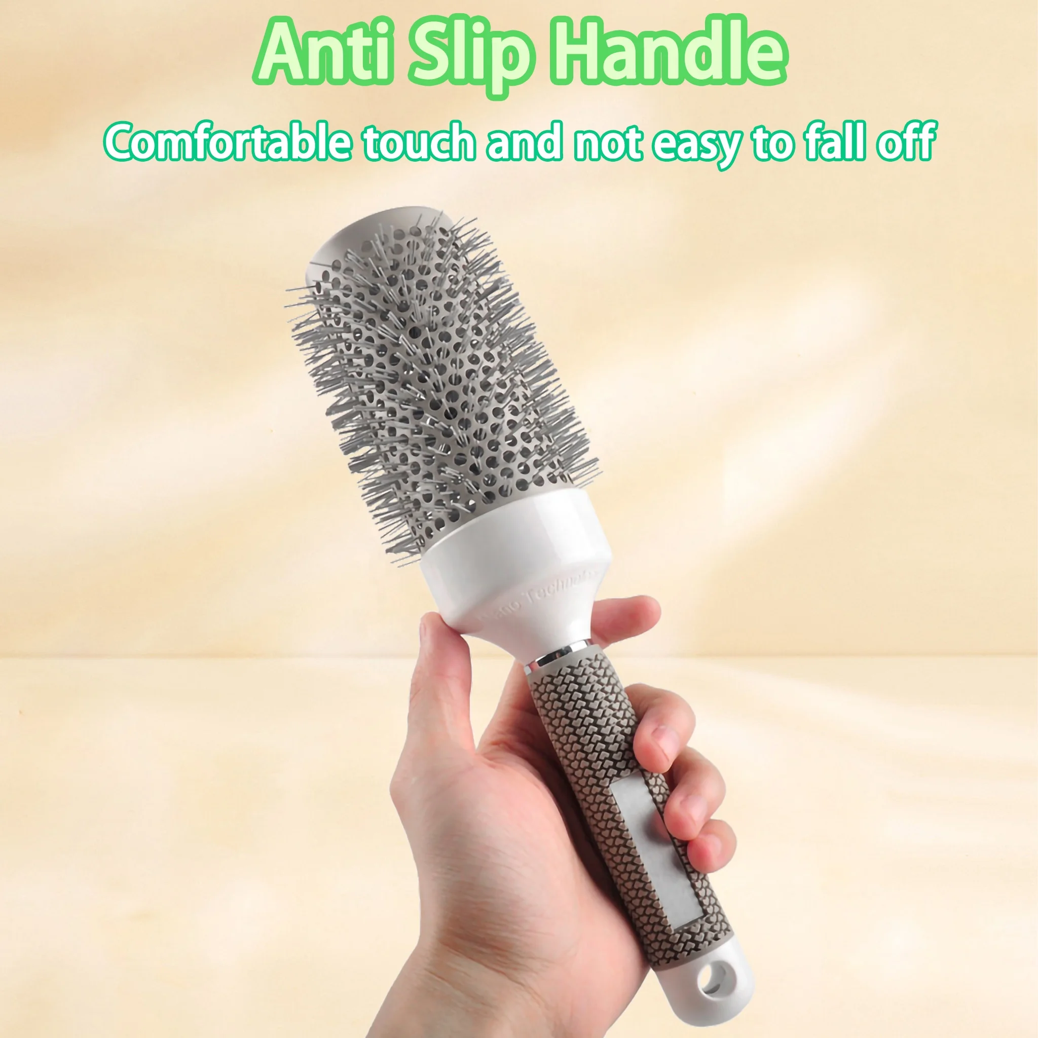 Promotion Round Hair Comb Barber Fluffy Hair Blowing Brush Aluminum Tube Ceramic Hair Massage Thermal Brush