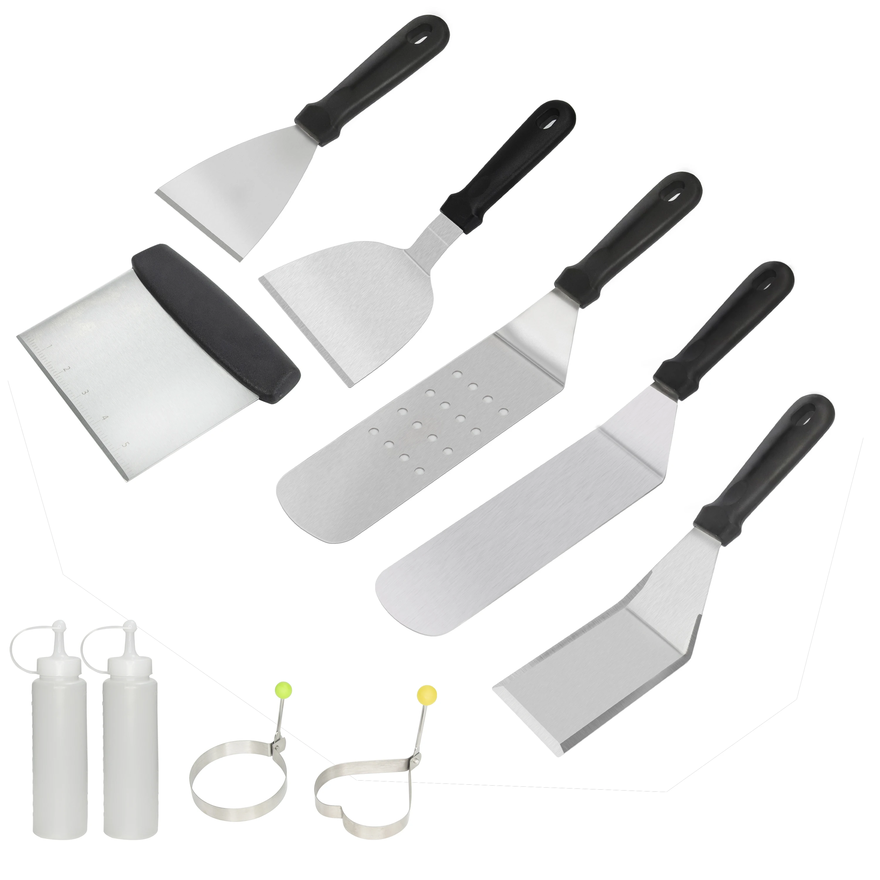 Stainless steel Hamburger turner with PP handle pizza server, Barbecue accessories, barbecue set