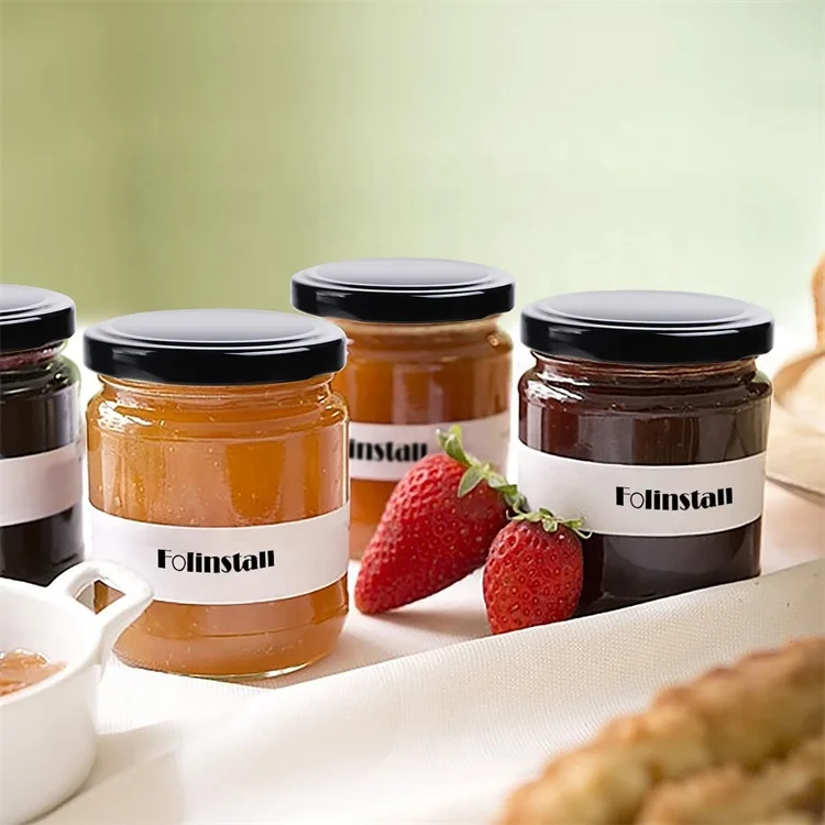 Factory Produced Wide Mouth Round Glass Honey Jar With Screw Metal Lid