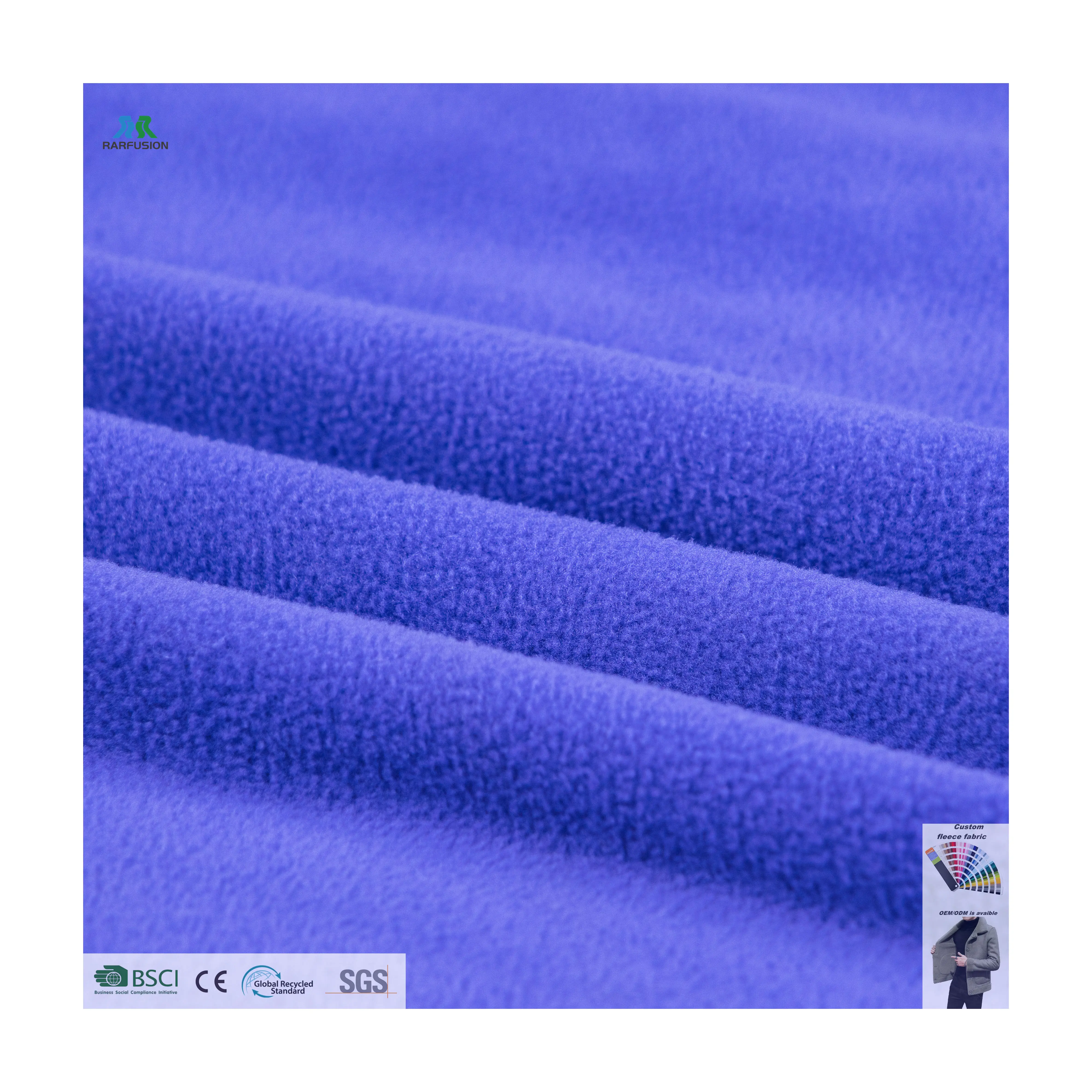 Factory Direct Wholesale Two Sides Brush One Side Anti Pill Lightweight Polar Fleece Fabric for Hoodie Jacket Garment