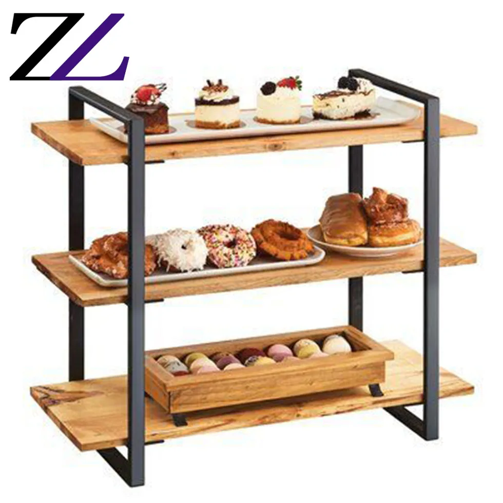 Buffet elevation catering supplies decorative royal metal food rack luxury buffet display riser black plate slate cake stand