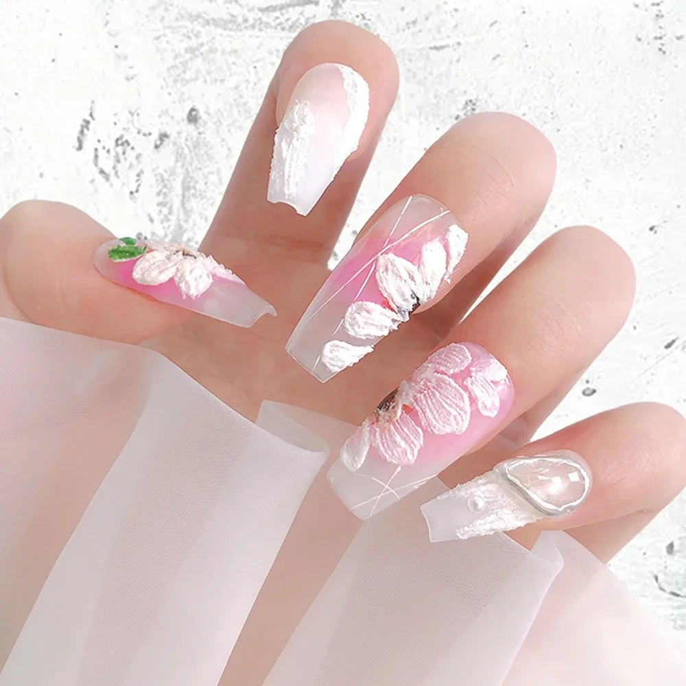 Nail Plaster Gel Wash Free Nail Three-dimensional Relief Color Painting Gel Sand Feeling Black And White Micro Sculpture Gel
