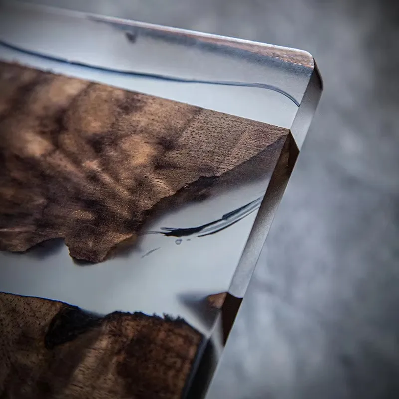 Creative Tea Coaster Tea Coffee Cup Pad Placemats Decor Resin Walnut Wood Pure Natural Heat Resistant Square Circle Drink Mat