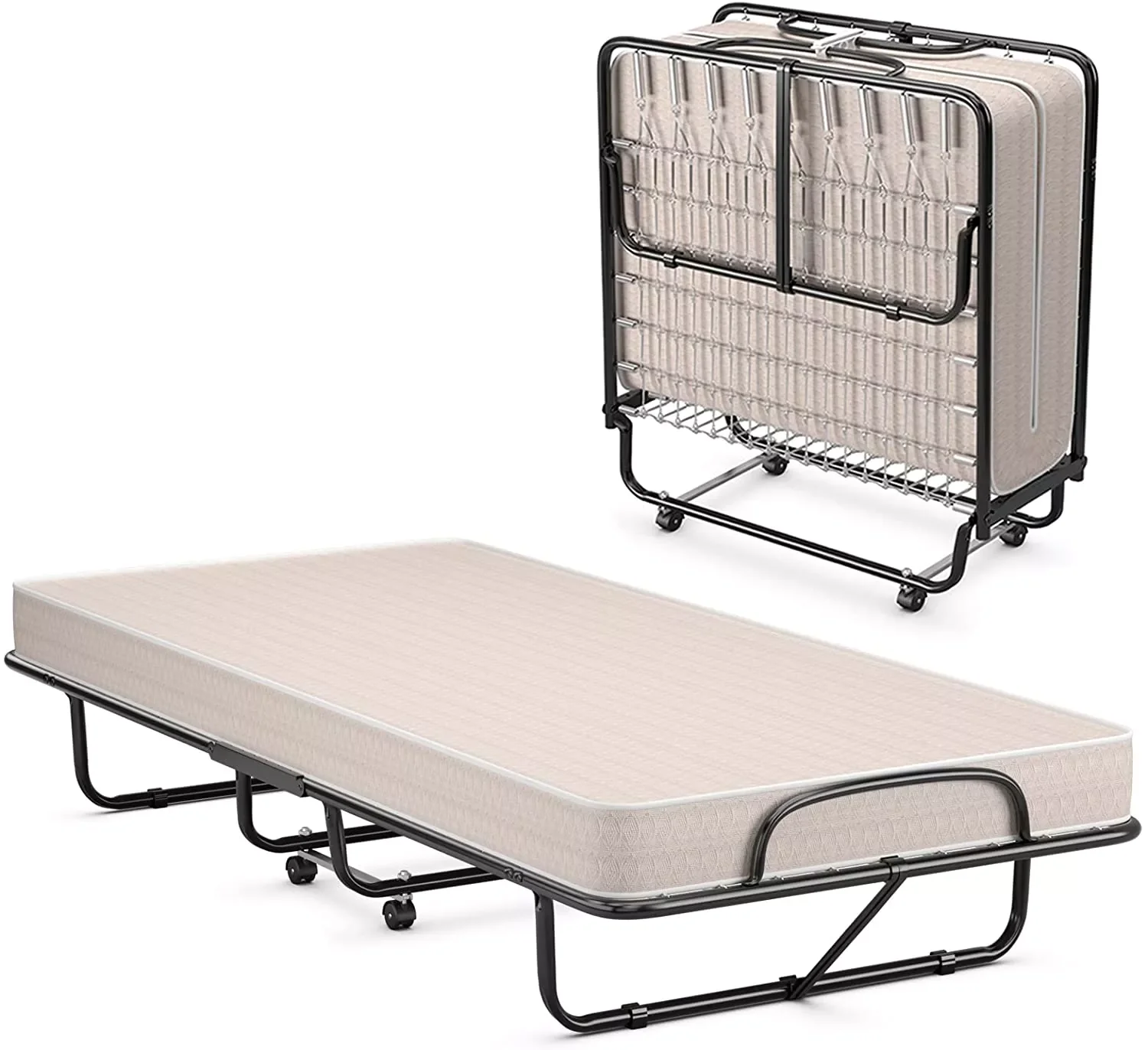 Factory discount Folding Bed Twin Size with Luxurious Memory Foam Mattress and a Super Strong Sturdy Frame