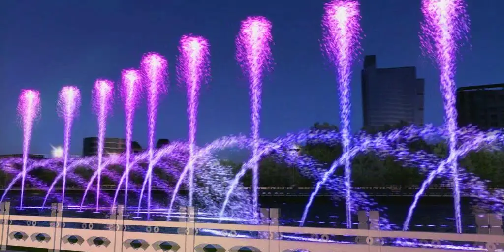 Full color LED lights water dancing speakers floating fountain control system