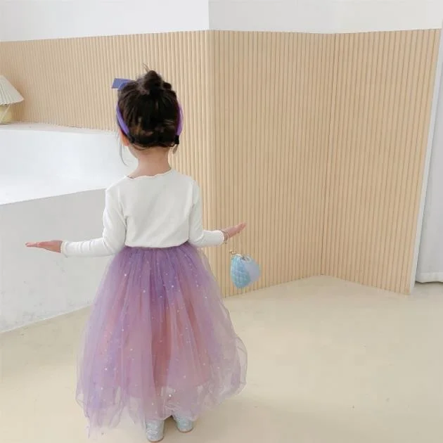 
2021 wholesale custom brand glitter decoration tulle 3 layers baby girl tutu skirt 