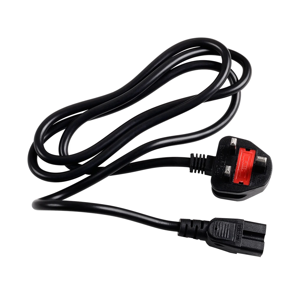 Customized 3 core 0.5mm 0.75mm 1.5mm power cable OEM 3 pin plug UK standard power cord for laptop