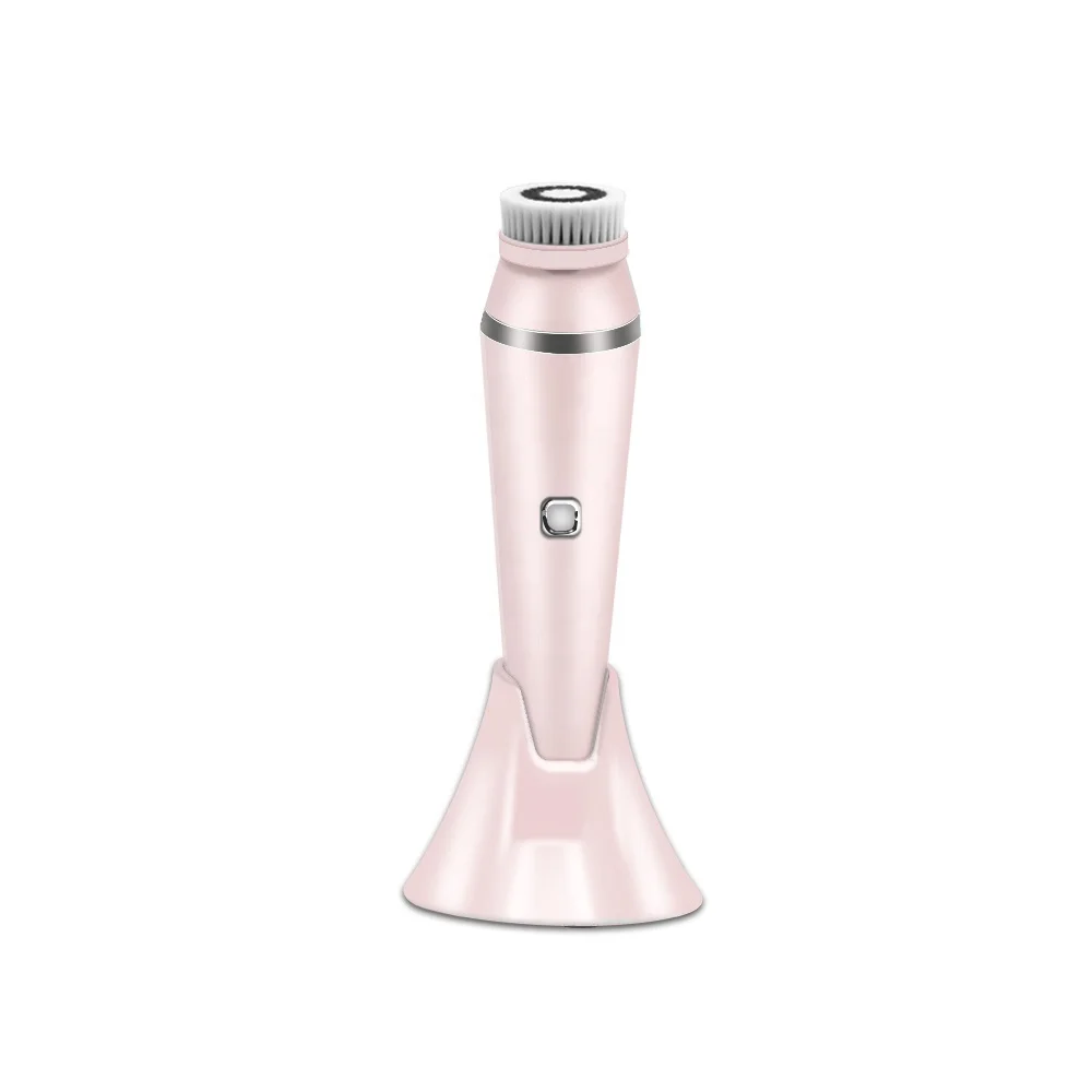 2021 New Design Portable Facial Exfoliator Electric deep cleansing 4 In 1 Wireless Multi-fuction Silicone Facial Cleansing Brush