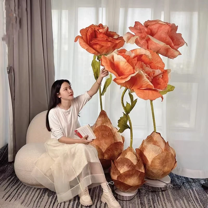 Горячая Распродажа автоматическое открытие и закрытие искусственных цветов свадебные декоративные движущиеся розы искусственные растения для улицы