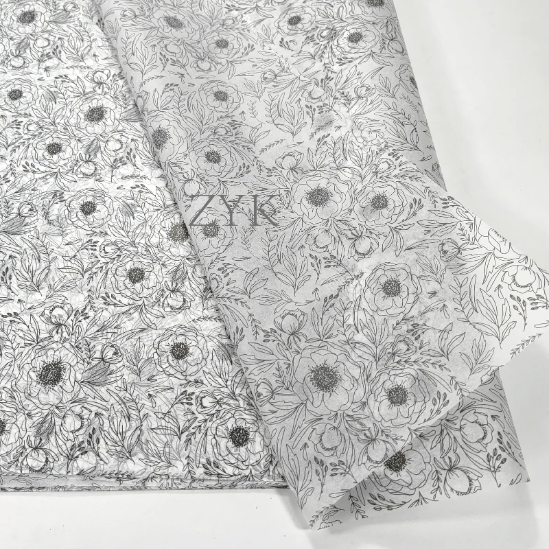 Flower Printing Fruit Flower Packaging Tissue Paper Translucence Atmosphere Background Silk Paper