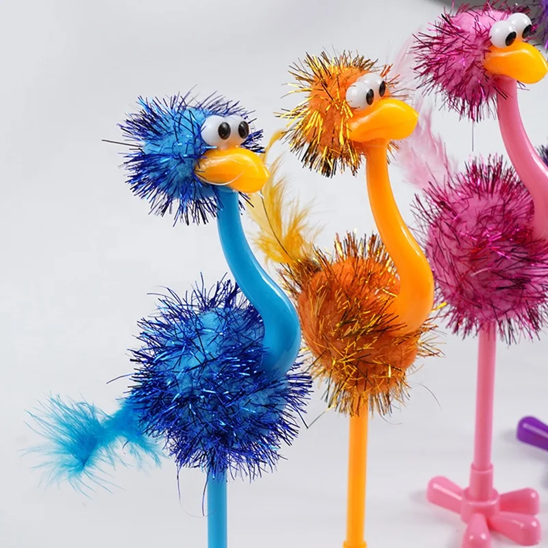 Hot Selling Ostrich Toy Pen Plastic Stationery Office Learning Chinese Oil Pen Small Gift Pen